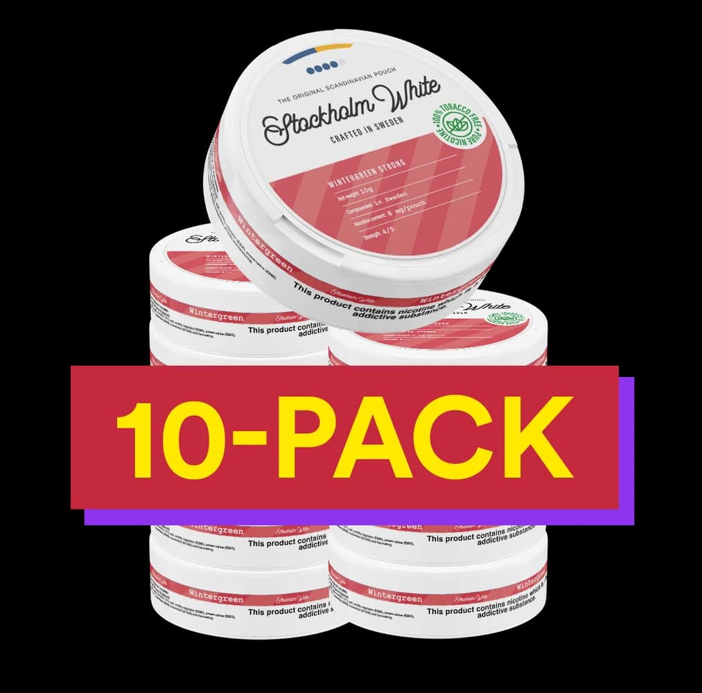 10x Stockholm White Wintergreen Strong